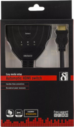 DELTACO HDMI Pigtail Switch, auto/manu HDMI-switch, tre till en, sv (HDMI-7001) DELTACO HDMI Pigtail Switch, auto/manu HDMI-switch, tre till en, sv (HDMI-7001)