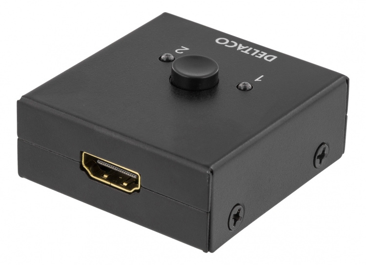 DELTACO PRIME Dubbelriktad HDMI-switch, 1-2 eller 2-1, manuell, svart