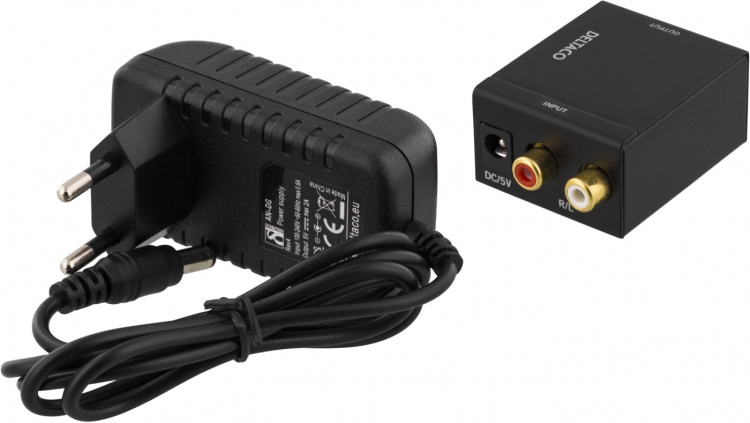 DELTACO ljudomvandlare från analog till digital, 2xRCA, S/PDIF, svart (AN-DG) DELTACO ljudomvandlare från analog till digital, 2xRCA, S/PDIF, svart (AN-DG)