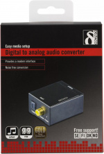 DELTACO ljudomvandlare från digital till analog, 2xRCA, S/PDIF, svart (DG-AN) DELTACO ljudomvandlare från digital till analog, 2xRCA, S/PDIF, svart (DG-AN)