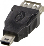 DELTACO USB-adapter Typ A ho - Typ Mini-B ha, svart (USB-72)