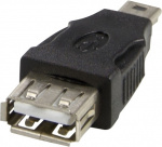 DELTACO USB-adapter Typ A ho - Typ Mini-B ha, svart (USB-72)