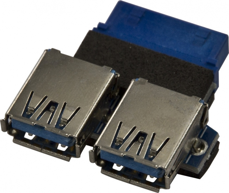 DeLOCK intern adapter för USB 3.0, IDC20 ho - 2xUSB 3.0 A ho (65324) DeLOCK intern adapter för USB 3.0, IDC20 ho - 2xUSB 3.0 A ho (65324)
