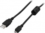 DELTACO USB 2.0 kabel Typ A hane - Typ Micro A hane 2m, svart (USB-361S)