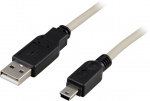 DELTACO USB 2.0 kabel Typ A Hane - Typ Mini B Hane 1m (USB-24)