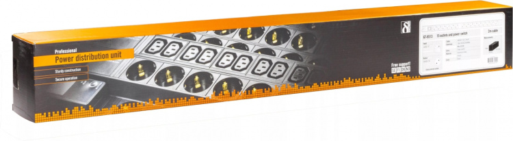 DELTACO Grenuttag 15xCEE 7/4,1xCEE 7/7,petskyddad,0,808m 1U,2m,svart (GT-8513)