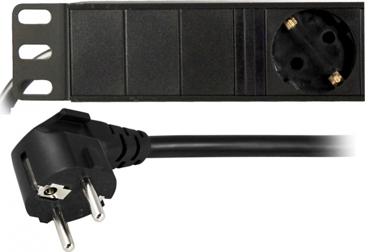 DELTACO Grenuttag, 6xCEE 7/4, 1xCEE 7/7, 2m kabel, svart (GT-8528)