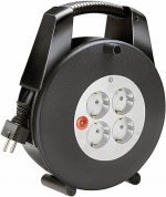 Brennenstuhl kabelvinda 4xCEE 7/4, 1xCEE 7/7, IP 44,brytare, 15m,svart (1094200)