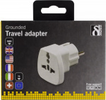 Deltaco Reseadapter, UK/US/Italien/Schweiz - EU, 250V/13A, jordad, vit (GT-426)