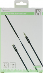 DELTACO ljudkabel, 3,5mm rak hane till 3,5mm hona, 4-pin, 1m, svart (AUD-151)