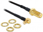 DeLOCK adapter, MCX ha - RP-SMA ho, 0,3m, svart DeLOCK adapter, MCX ha - RP-SMA ho, 0,3m, svart