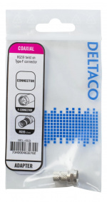 DELTACO F-kontakt, hane, 6,2mm RG59/antennkablage, skruvmont, guldpl. (DEL-653) DELTACO F-kontakt, hane, 6,2mm RG59/antennkablage, skruvmont, guldpl. (DEL-653)