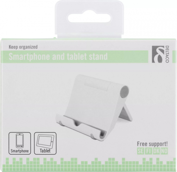 DELTACO foldable pad stand, White plastic (ARM-430)