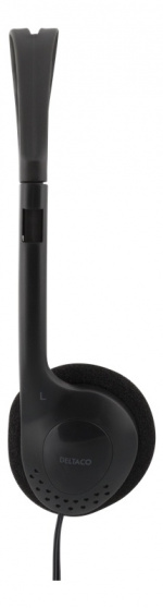 DELTACO hörlur med volymkontroll, 2,2m kabel (HL-27)