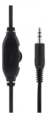 DELTACO hörlur med volymkontroll, 2,2m kabel (HL-27)