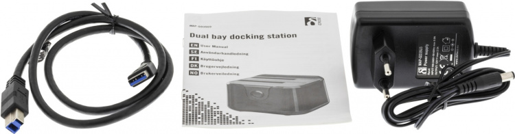 DELTACO USB 3.0 dockningsstation med kloning (MAP-GD35U3)