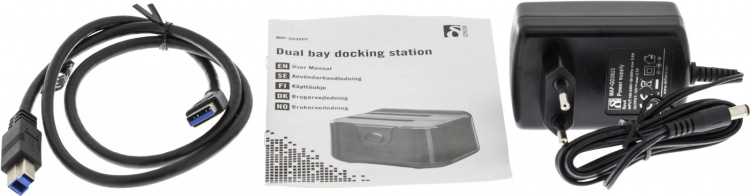 DELTACO USB 3.0 dockningsstation med kloning (MAP-GD35U3)