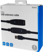 DELTACO PRIME aktiv USB 3.0-förlängningskabel, Typ A ha - ho, 10m, blå