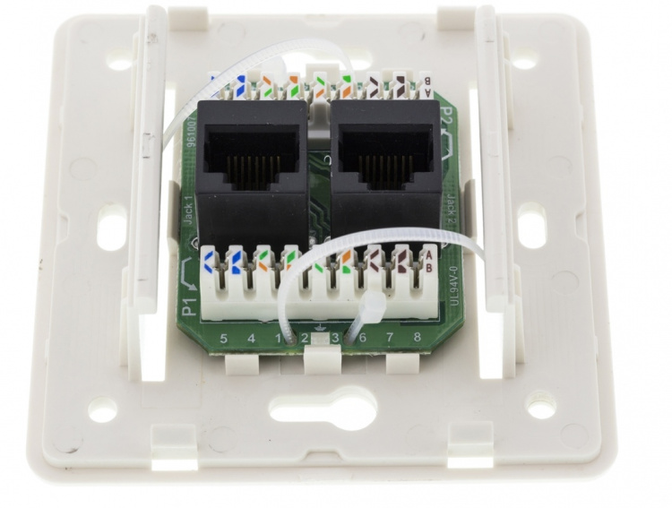 DELTACO Vägguttag utanpåliggande, UTP 2xRJ45, Cat6 (VR-34)