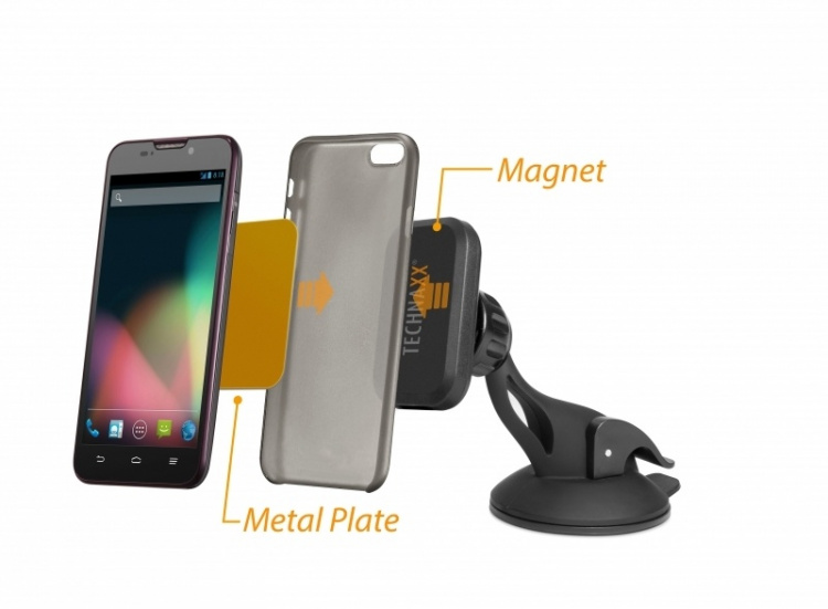 Technaxx Magnetisk bilhållare för smartphones & surfplattor + Billaddare (TE09) Technaxx Magnetisk bilhållare för smartphones & surfplattor + Billaddare (TE09)