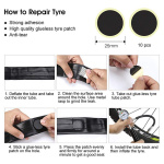 Cykelväska med reparationssats, 7st tillbehör, Svart