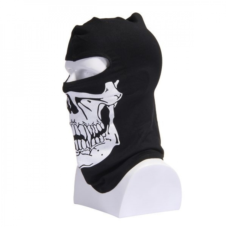 Balaklava Skull, mössa med öppning för ögonen, Svart
