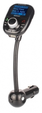 FM-sändare med Bluetooth-handsfree och billaddare, Svart FM-sändare med Bluetooth-handsfree och billaddare, Svart