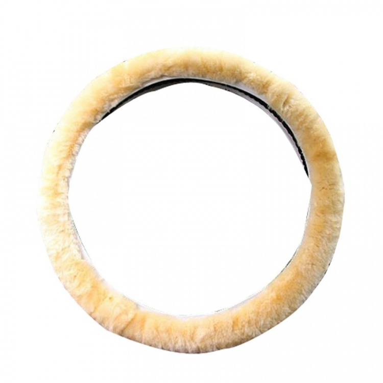 Rattmuff - Mjukt, varmt rattöverdrag i fuskpäls, passar de flesta bilar, Beige Rattmuff - Mjukt, varmt rattöverdrag i fuskpäls, passar de flesta bilar, Beige