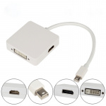 3 i 1 Thunderbolt Mini Display Port till DVI HDMI Dp Adapter