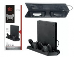Vertikalt stativ med kylfläktar, laddningsstationer, USB-hub, Playstation 4 Slim Vertikalt stativ med kylfläktar, laddningsstationer, USB-hub, Playstation 4 Slim