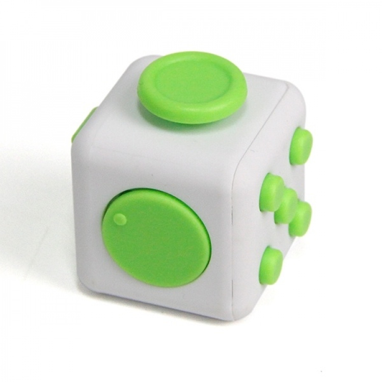 Fidget Cube, för ökad koncentration, Vit/Grön Fidget Cube, för ökad koncentration, Vit/Grön