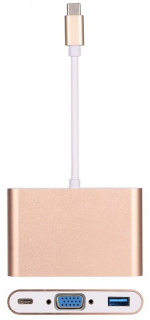 USB-C - VGA, Multiport Adapter, Guld