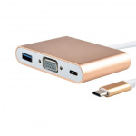 USB-C - VGA, Multiport Adapter, Guld