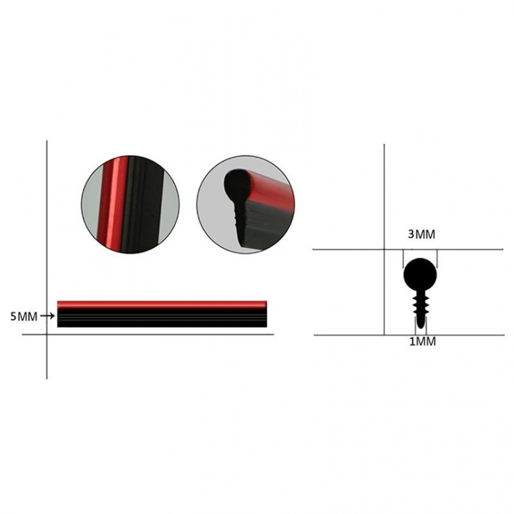 Flexibel Universal dekorationslist 5m, Röd Flexibel Universal dekorationslist 5m, Röd