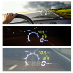 Head-Up display visar information på vindrutan, OBD2