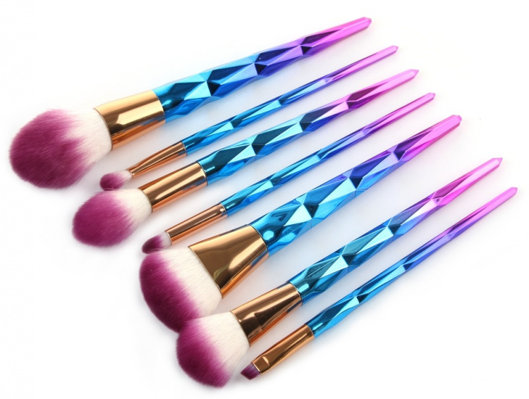 Professionella skonsamma sminkborstar 7-Pack, Diamant