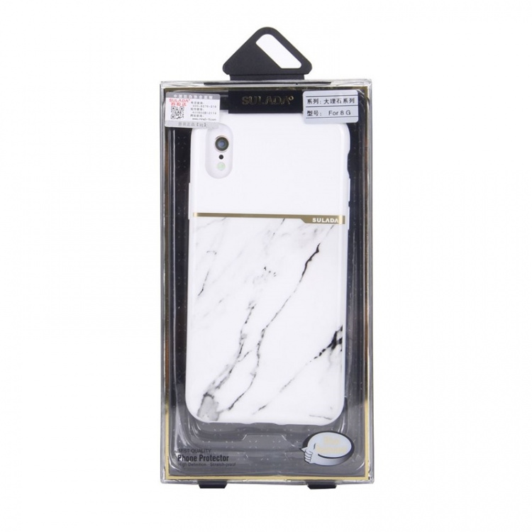 Mjukt TPU skal till iPhone X/XS, Vit Marmor