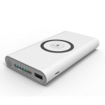 Powerbank 10000 mAh med trådlös laddning via Qi - Vit Powerbank 10000 mAh med trådlös laddning via Qi - Vit