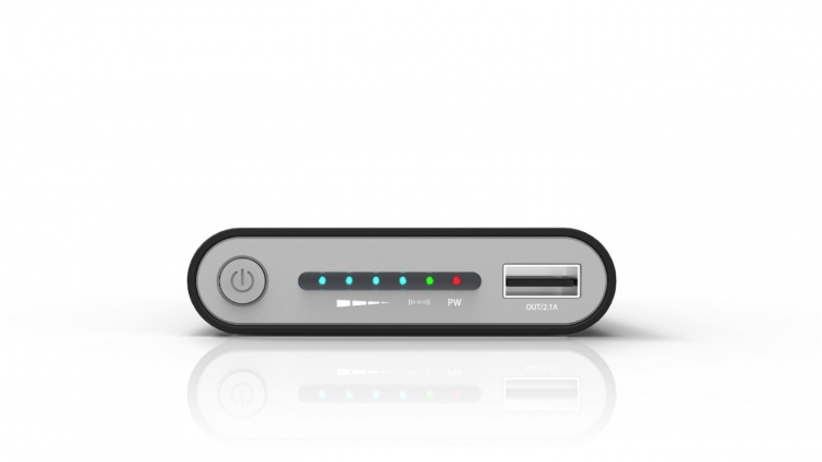 Powerbank 10000 mAh med trådlös laddning via Qi - Vit Powerbank 10000 mAh med trådlös laddning via Qi - Vit