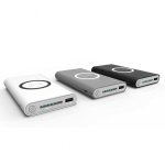 Powerbank 10000 mAh med trådlös laddning via Qi - Vit Powerbank 10000 mAh med trådlös laddning via Qi - Vit