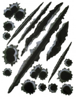 Stickers till Bil/MC - Skotthål och klösmärken Stickers till Bil/MC - Skotthål och klösmärken