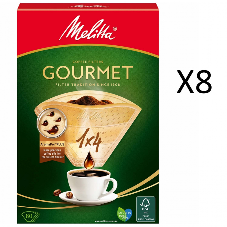 Melitta Kaffefilter Gourmet 1X4 Oblekta 80st (Obs 8st DFP) Melitta Kaffefilter Gourmet 1X4 Oblekta 80st (Obs 8st DFP)