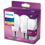 Philips 2-pack LED E27 Normal 60W Frost 806lm Philips 2-pack LED E27 Normal 60W Frost 806lm