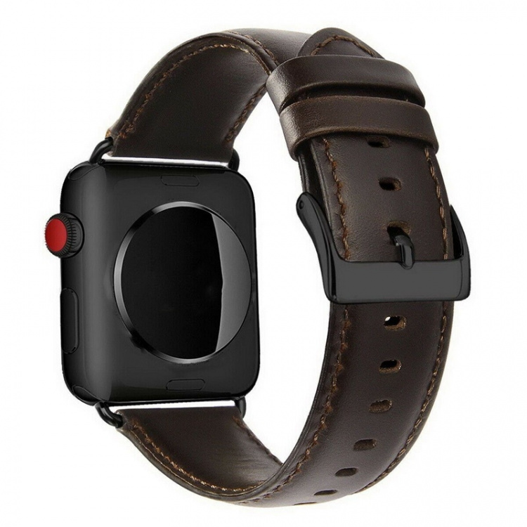 Klockarmband i Läderimitation till Apple Watch, 42/44/45mm, Brun Klockarmband i Läderimitation till Apple Watch, 42/44/45mm, Brun