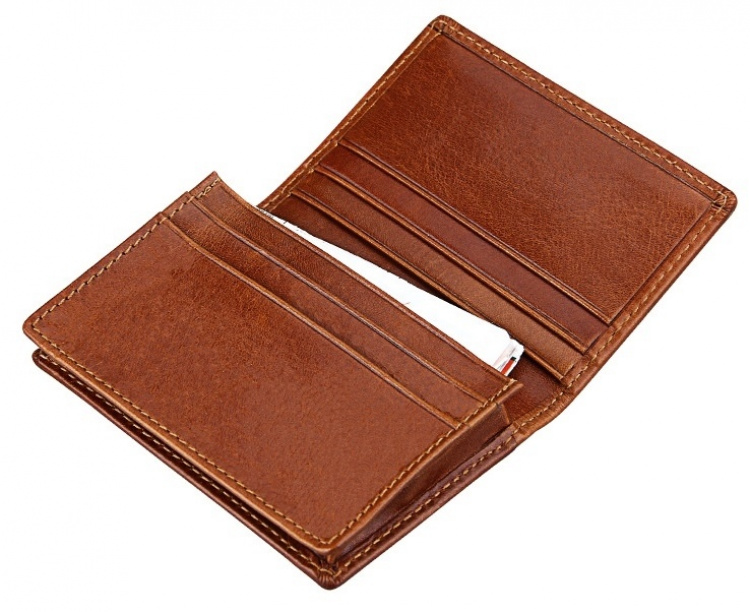 Plånbok RFID säker, Brun - Skyddar mot skimning