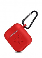 Silikon-kit till Airpods, Silikonfodral, Strap, Silikonsnäckor, Karbinhake, Röd Silikon-kit till Airpods, Silikonfodral, Strap, Silikonsnäckor, Karbinhake, Röd