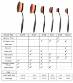 Fashion Oval Brush Set, Sminkborstar, 6-Pack