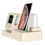 Laddställ för iPhone, Apple Watch och Airpods (Benvit)