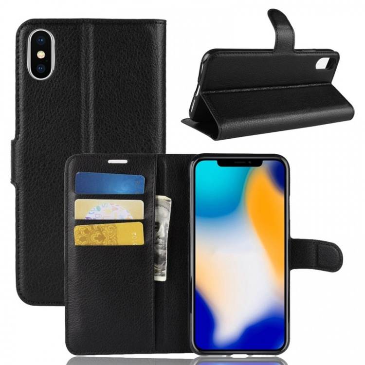 Plånboksväska - iPhone XS Max, Svart Plånboksväska - iPhone XS Max, Svart