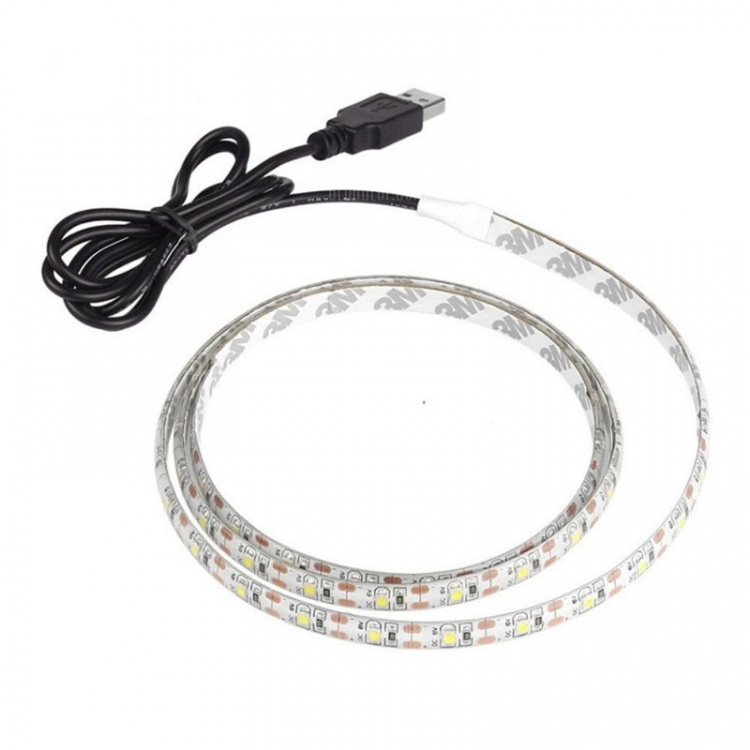 LED-strip, 2 Meter, USB, Kallvit LED-strip, 2 Meter, USB, Kallvit